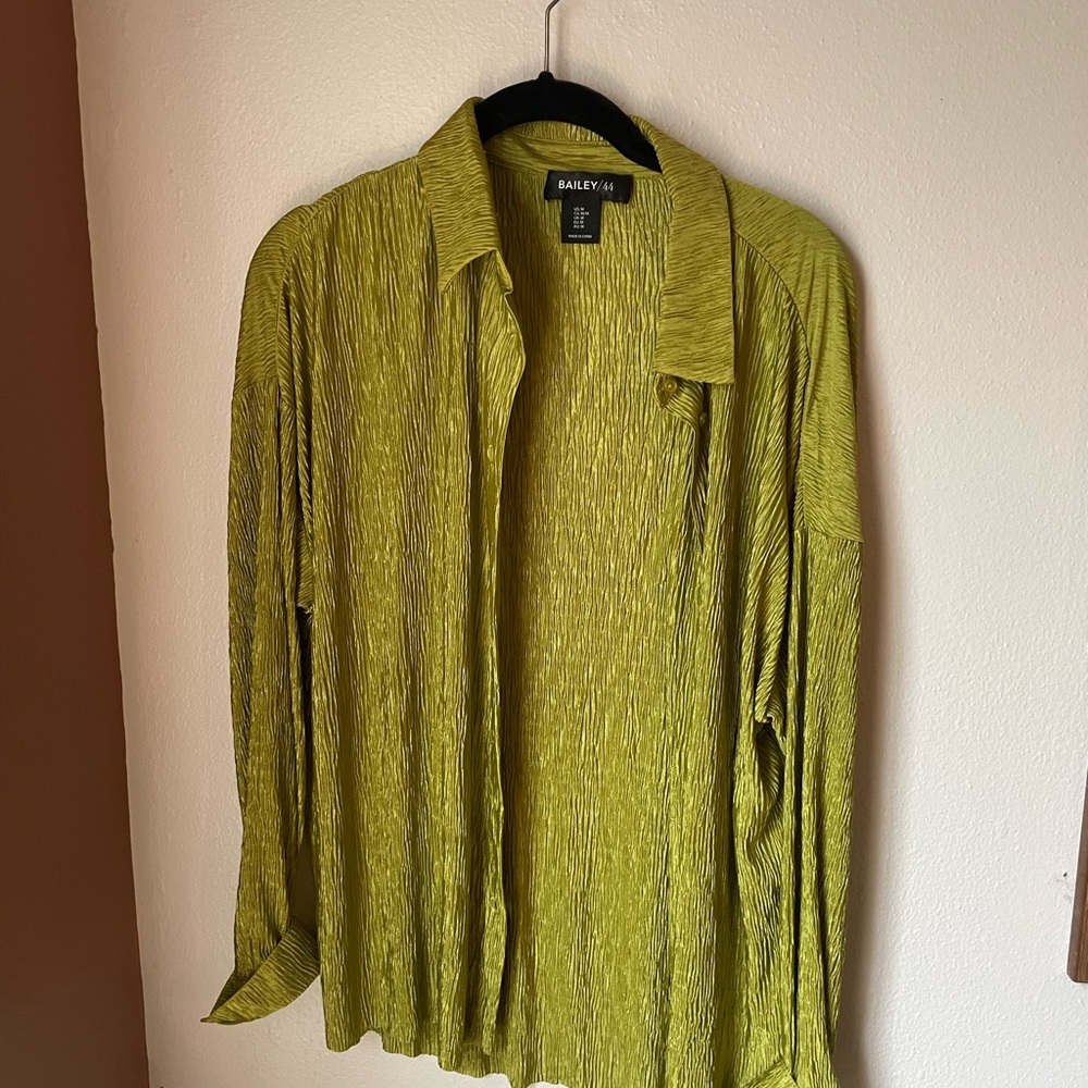 Bailey 44 Chartreuse Pleated Top
